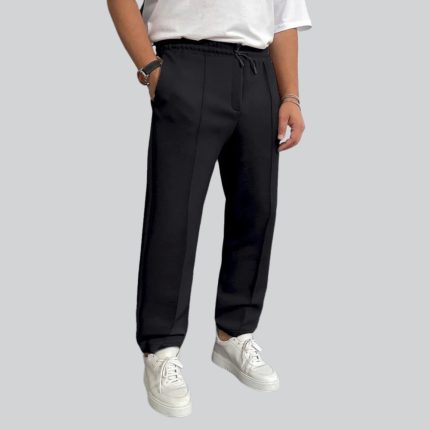 black plain stripe trouser