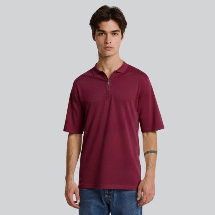 zipper polo shirt
