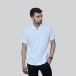 white v neck polo